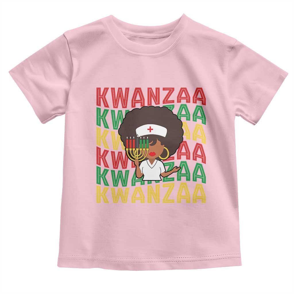 Kwanzaa Nurse Pride Toddler T Shirt African Heritage Holiday Gift TS12 Light Pink Print Your Wear