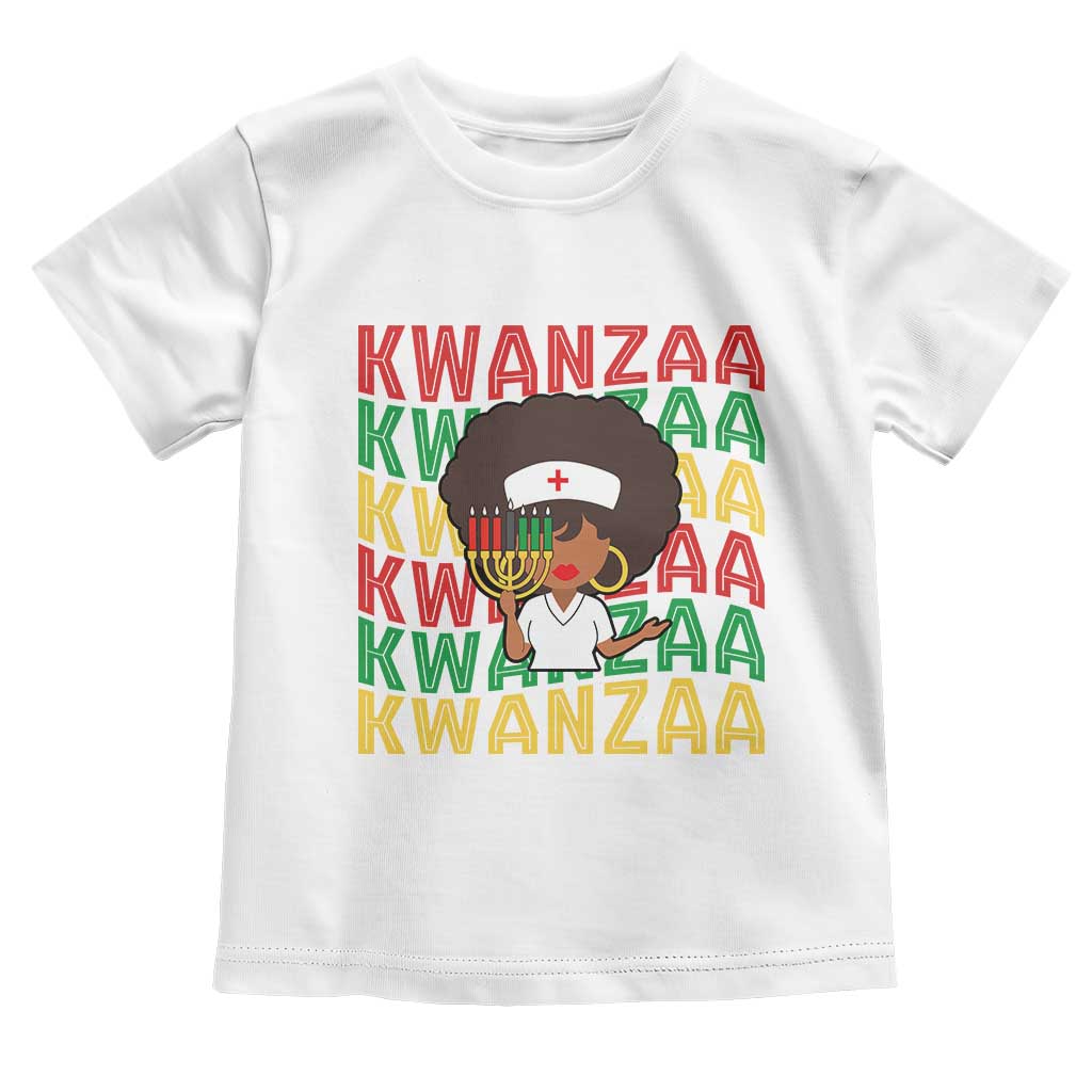 Kwanzaa Nurse Pride Toddler T Shirt African Heritage Holiday Gift TS12 White Print Your Wear