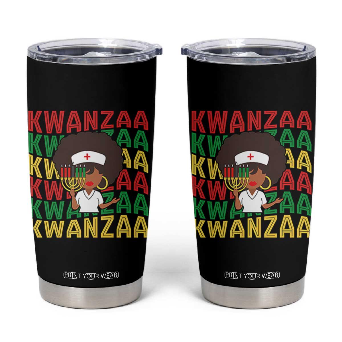 Kwanzaa Nurse Pride Tumbler Cup African Heritage Holiday Gift TS12 Black Print Your Wear