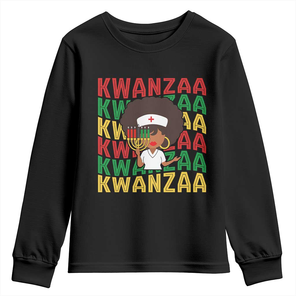 Kwanzaa Nurse Pride Youth Sweatshirt African Heritage Holiday Gift TS12 Black Print Your Wear