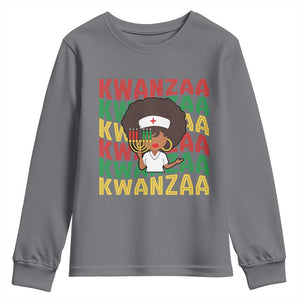 Kwanzaa Nurse Pride Youth Sweatshirt African Heritage Holiday Gift TS12 Charcoal Print Your Wear