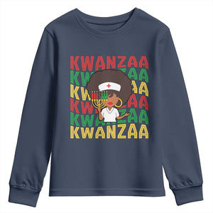 Kwanzaa Nurse Pride Youth Sweatshirt African Heritage Holiday Gift TS12 Navy Print Your Wear
