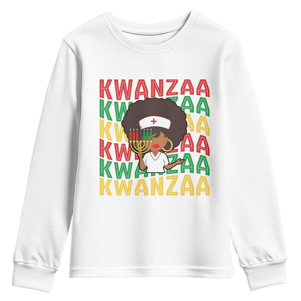 Kwanzaa Nurse Pride Youth Sweatshirt African Heritage Holiday Gift TS12 White Print Your Wear