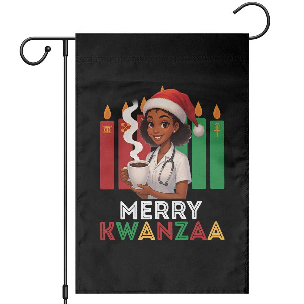Merry Kwanzaa Garden Flag Nurse African American Holiday Celebration Gift - Print Your Wear