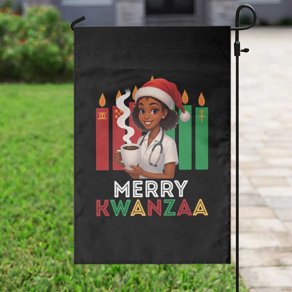 Merry Kwanzaa Garden Flag Nurse African American Holiday Celebration Gift - Print Your Wear