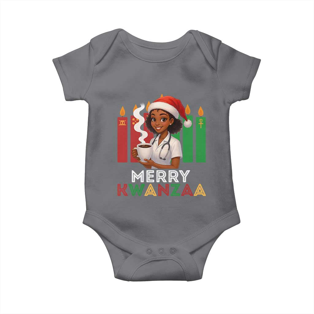 Merry Kwanzaa Baby Onesie Nurse African American Holiday Celebration Gift TS12 Charcoal Print Your Wear