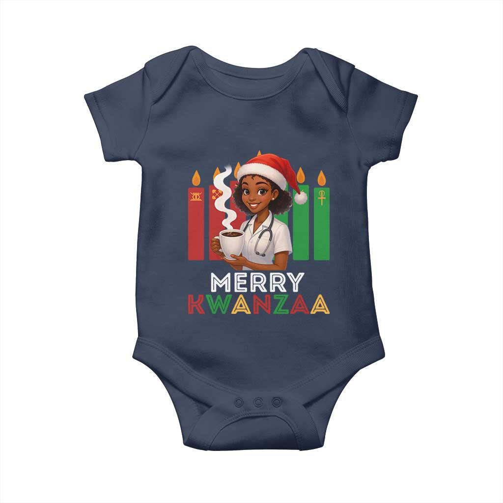 Merry Kwanzaa Baby Onesie Nurse African American Holiday Celebration Gift TS12 Navy Print Your Wear