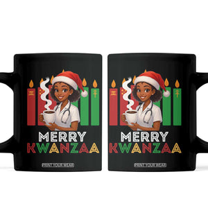 Merry Kwanzaa Coffee Mug Nurse African American Holiday Celebration Gift - Print Your Wear