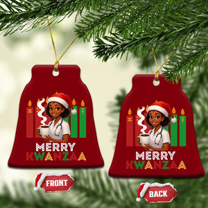 Merry Kwanzaa Ceramic Ornament Nurse African American Holiday Celebration Gift - Print Your Wear