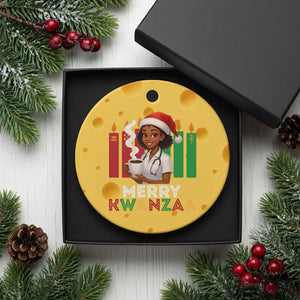 Merry Kwanzaa Ceramic Ornament Nurse African American Holiday Celebration Gift - Print Your Wear