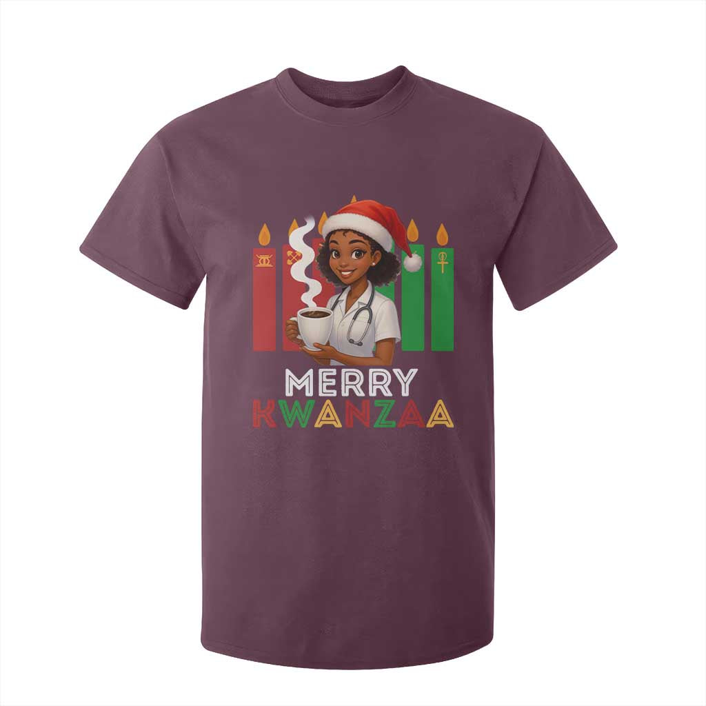 Merry Kwanzaa T Shirt For Kid Nurse African American Holiday Celebration Gift TS12 Maroon Print Your Wear