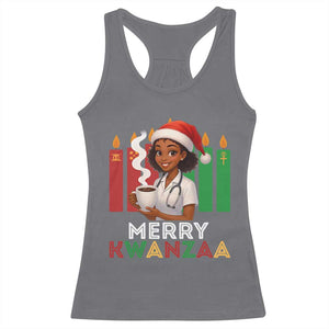 Merry Kwanzaa Racerback Tank Top Nurse African American Holiday Celebration Gift TS12 Charcoal Print Your Wear