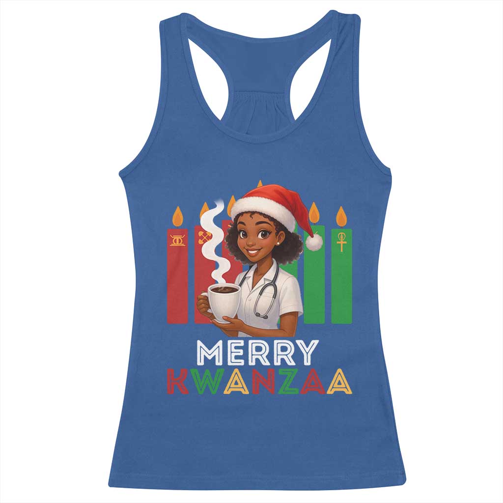 Merry Kwanzaa Racerback Tank Top Nurse African American Holiday Celebration Gift TS12 Royal Blue Print Your Wear