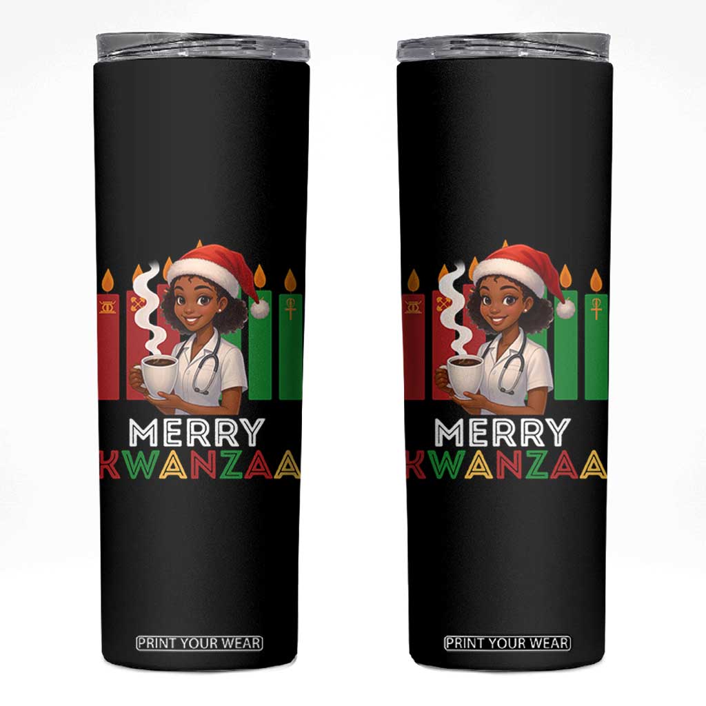 Merry Kwanzaa Skinny Tumbler Nurse African American Holiday Celebration Gift - Print Your Wear