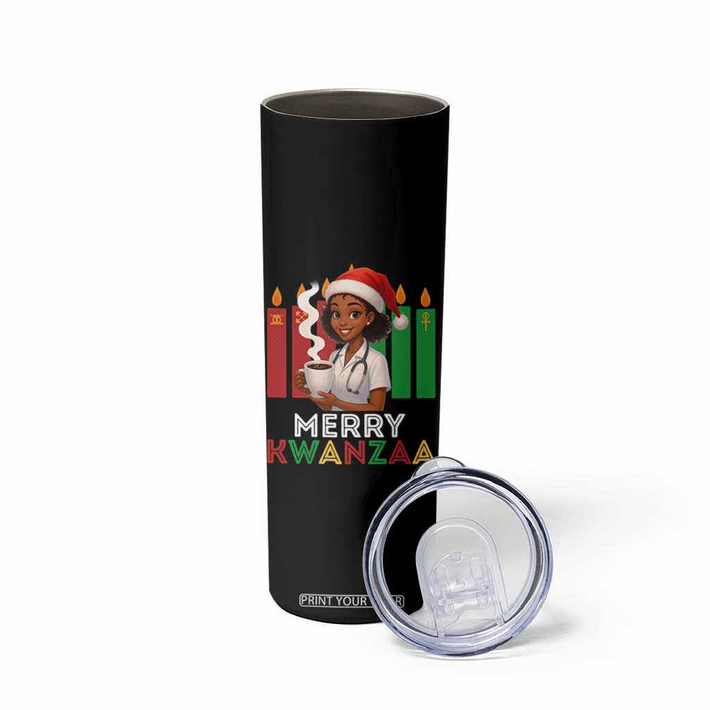 Merry Kwanzaa Skinny Tumbler Nurse African American Holiday Celebration Gift - Print Your Wear