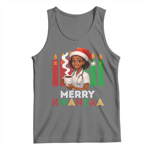Merry Kwanzaa Tank Top Nurse African American Holiday Celebration Gift TS12 Black Heather Print Your Wear