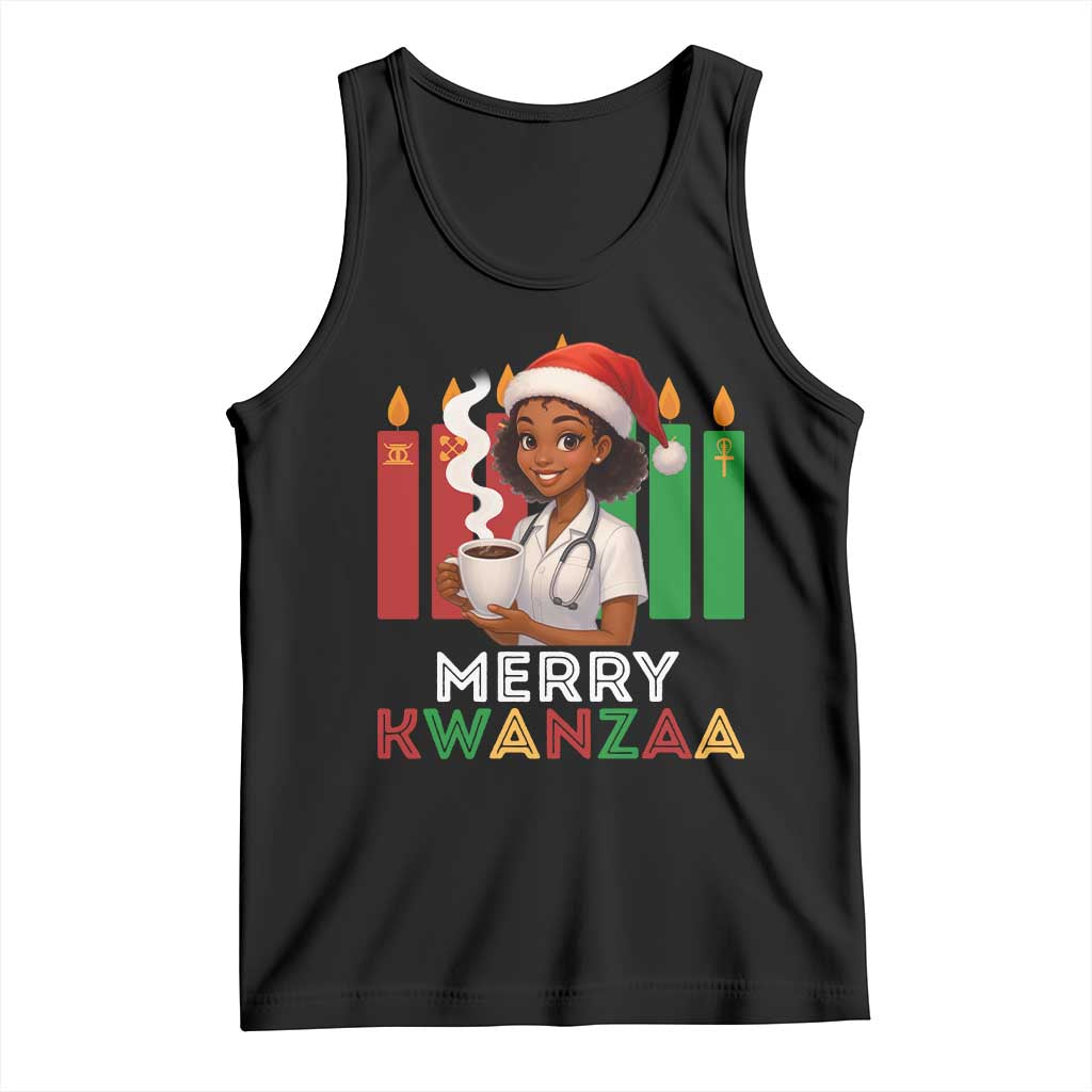 Merry Kwanzaa Tank Top Nurse African American Holiday Celebration Gift - Print Your Wear