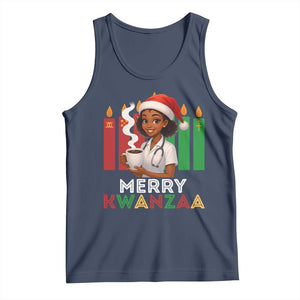 Merry Kwanzaa Tank Top Nurse African American Holiday Celebration Gift TS12 Navy Print Your Wear