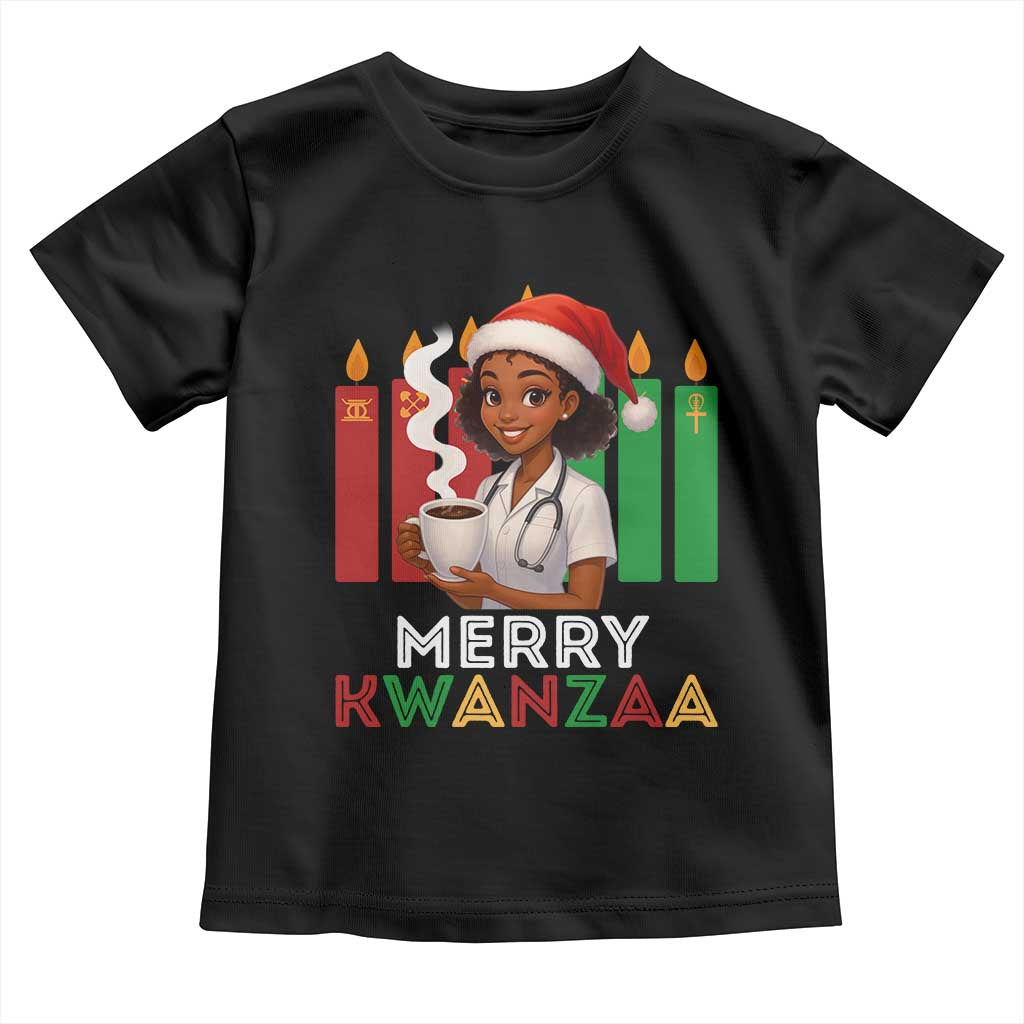 Merry Kwanzaa Toddler T Shirt Nurse African American Holiday Celebration Gift TS12 Black Print Your Wear