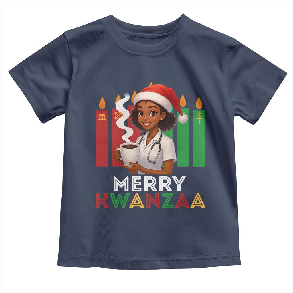 Merry Kwanzaa Toddler T Shirt Nurse African American Holiday Celebration Gift TS12 Navy Print Your Wear