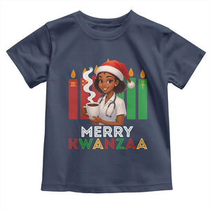 Merry Kwanzaa Toddler T Shirt Nurse African American Holiday Celebration Gift TS12 Navy Print Your Wear