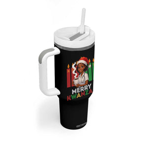 Merry Kwanzaa Tumbler With Handle Nurse African American Holiday Celebration Gift - Print Your Wear
