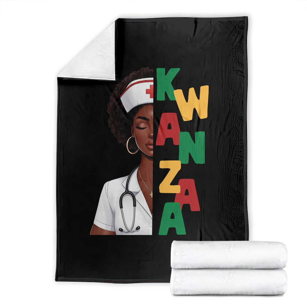 African American Nurse Throw Blanket Joyful Kwanzaa Celebration Gift - Print Your Wear