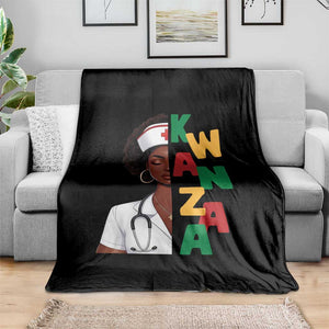 African American Nurse Throw Blanket Joyful Kwanzaa Celebration Gift - Print Your Wear