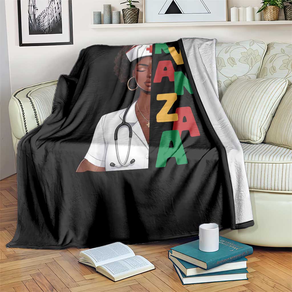 African American Nurse Throw Blanket Joyful Kwanzaa Celebration Gift - Print Your Wear