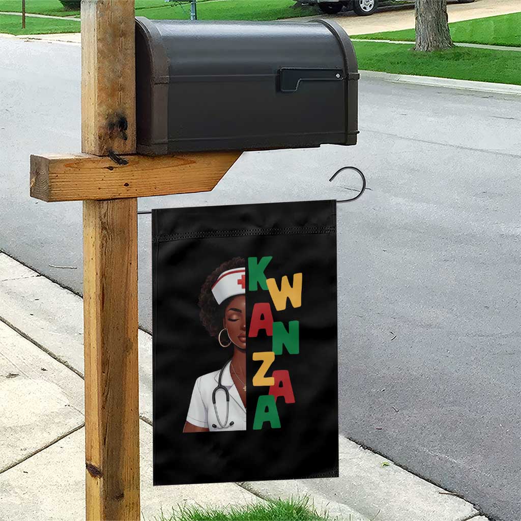 African American Nurse Garden Flag Joyful Kwanzaa Celebration Gift - Print Your Wear