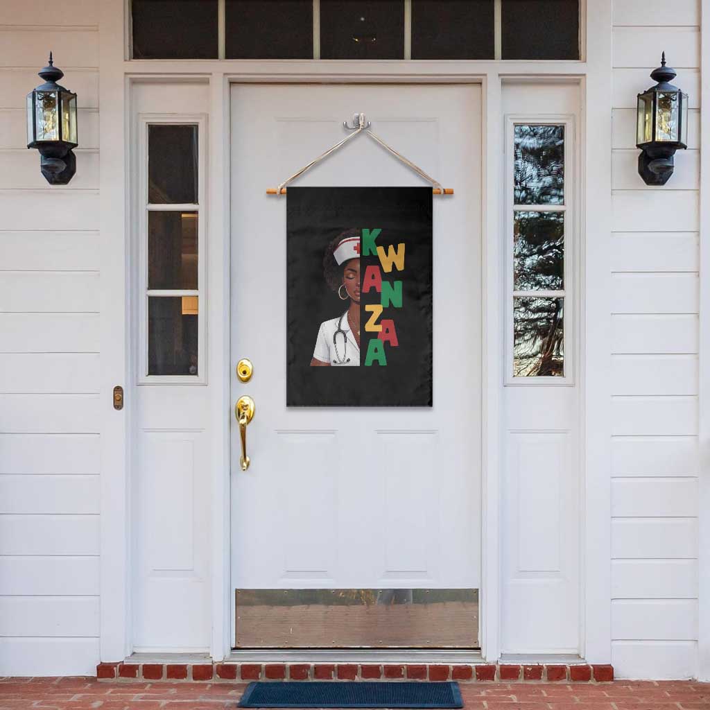 African American Nurse Garden Flag Joyful Kwanzaa Celebration Gift - Print Your Wear