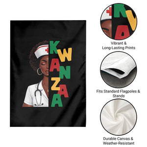 African American Nurse Garden Flag Joyful Kwanzaa Celebration Gift - Print Your Wear