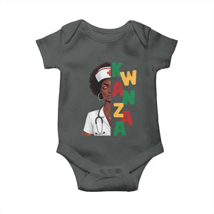 African American Nurse Baby Onesie Joyful Kwanzaa Celebration Gift TS12 Dark Heather Print Your Wear
