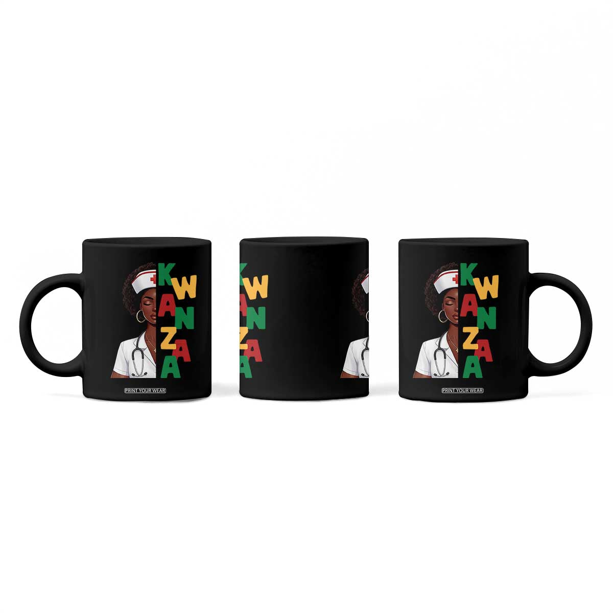 African American Nurse Coffee Mug Joyful Kwanzaa Celebration Gift - Print Your Wear