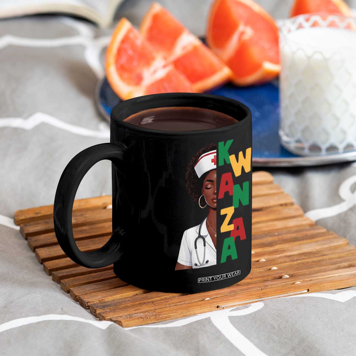 African American Nurse Coffee Mug Joyful Kwanzaa Celebration Gift - Print Your Wear