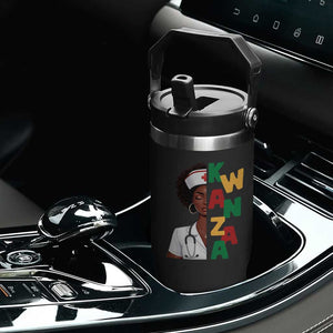 African American Nurse Flip Straw Tumbler Joyful Kwanzaa Celebration Gift - Print Your Wear