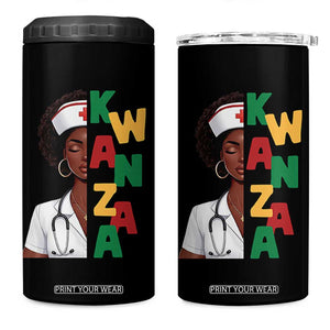 African American Nurse 4 in 1 Can Cooler Tumbler Joyful Kwanzaa Celebration Gift TS12 One Size: 16 oz Black Print Your Wear