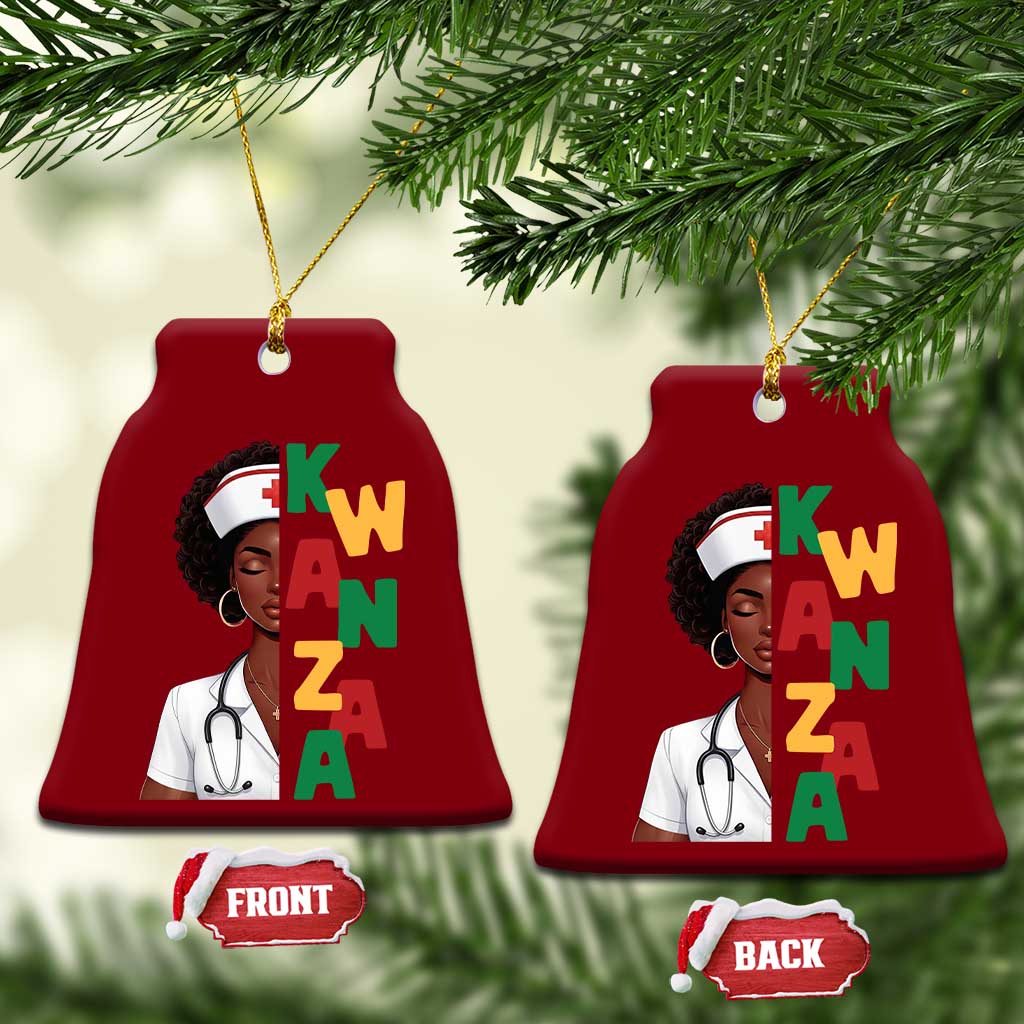 African American Nurse Ceramic Ornament Joyful Kwanzaa Celebration Gift - Print Your Wear