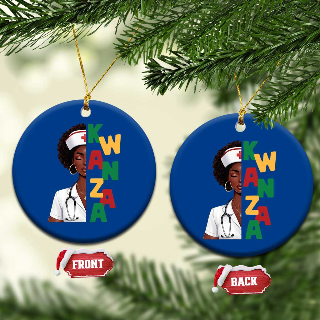 African American Nurse Ceramic Ornament Joyful Kwanzaa Celebration Gift - Print Your Wear