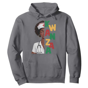 African American Nurse Hoodie Joyful Kwanzaa Celebration Gift TS12 Charcoal Print Your Wear