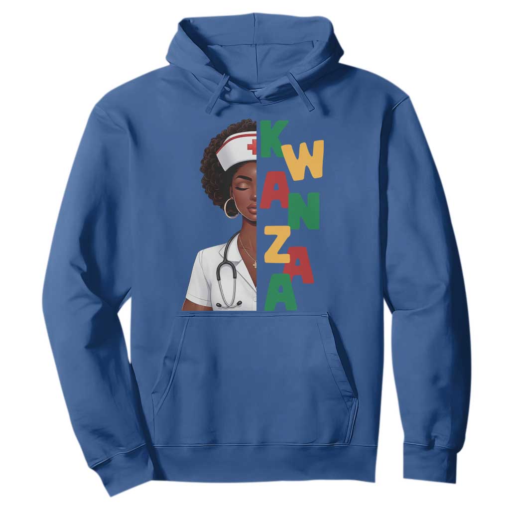 African American Nurse Hoodie Joyful Kwanzaa Celebration Gift TS12 Royal Blue Print Your Wear