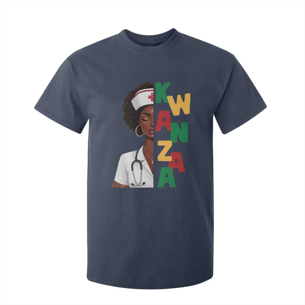 African American Nurse T Shirt For Kid Joyful Kwanzaa Celebration Gift TS12 Navy Print Your Wear