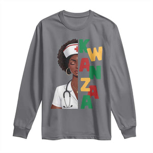 African American Nurse Long Sleeve Shirt Joyful Kwanzaa Celebration Gift TS12 Charcoal Print Your Wear