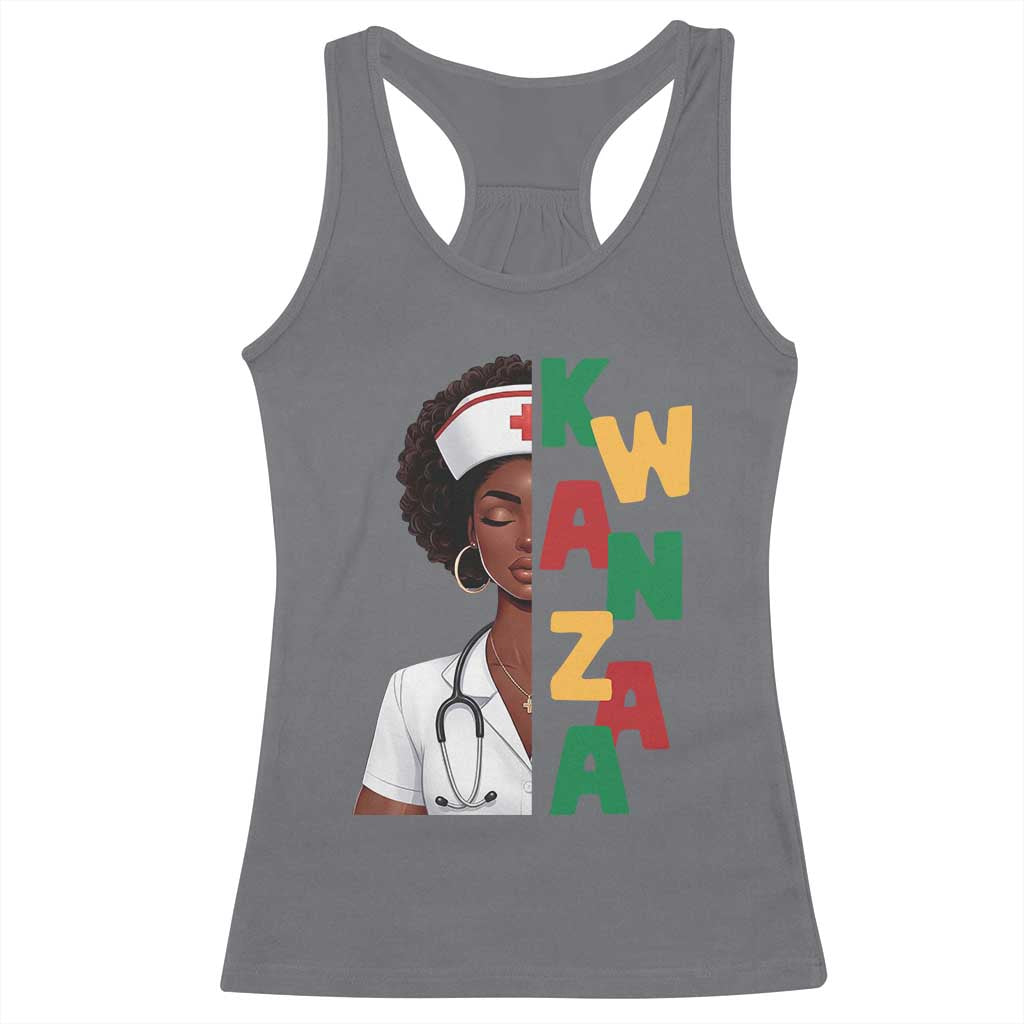 African American Nurse Racerback Tank Top Joyful Kwanzaa Celebration Gift - Print Your Wear