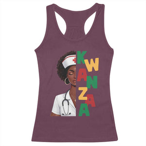 African American Nurse Racerback Tank Top Joyful Kwanzaa Celebration Gift TS12 Maroon Print Your Wear