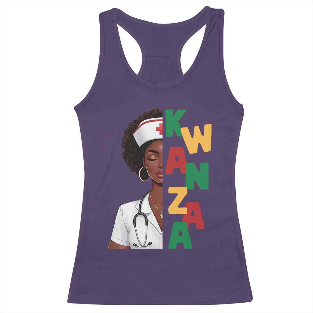 African American Nurse Racerback Tank Top Joyful Kwanzaa Celebration Gift - Print Your Wear