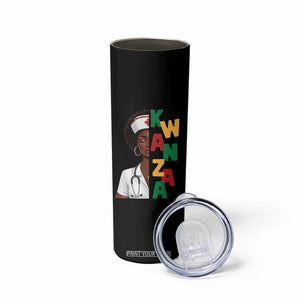 African American Nurse Skinny Tumbler Joyful Kwanzaa Celebration Gift - Print Your Wear