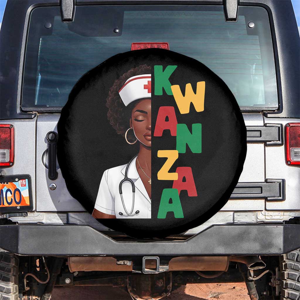 African American Nurse Spare Tire Cover Joyful Kwanzaa Celebration Gift TS12 No hole Black Print Your Wear