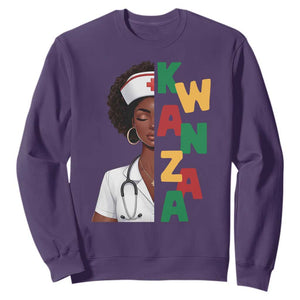 African American Nurse Sweatshirt Joyful Kwanzaa Celebration Gift TS12 Purple Print Your Wear