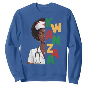 African American Nurse Sweatshirt Joyful Kwanzaa Celebration Gift TS12 Royal Blue Print Your Wear